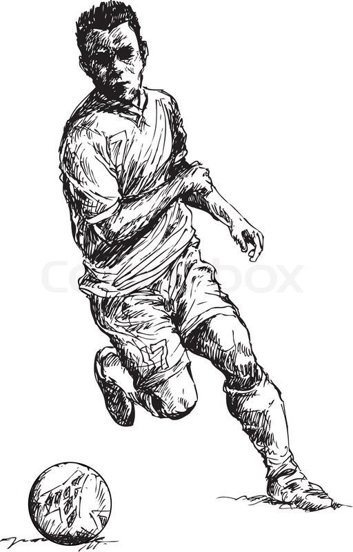 512x800 Hand Drawn Soccer Player Stock Vector Colourbox - Soccer Player Sketch