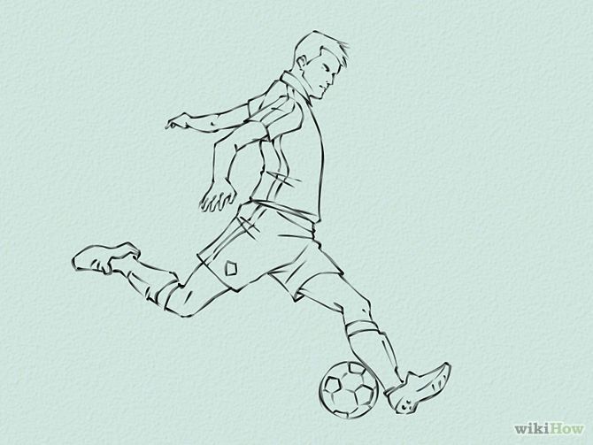 670x503 Pin By Ni Taco On Art Drawings, Soccer Drawing And - Soccer Player Sketch