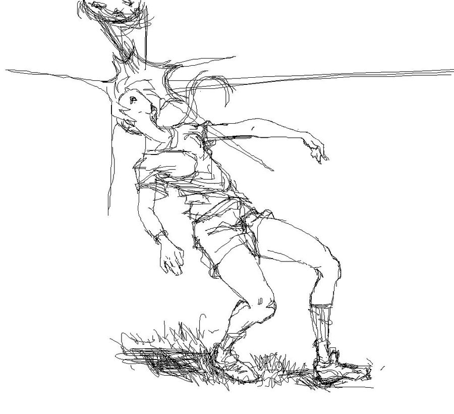 900x820 Old Sketch - Soccer Player Sketch