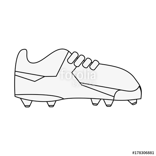 500x500 Cleats Football Soccer Shoes Icon Image Vector Illustration Design - Soccer Shoes Sketch