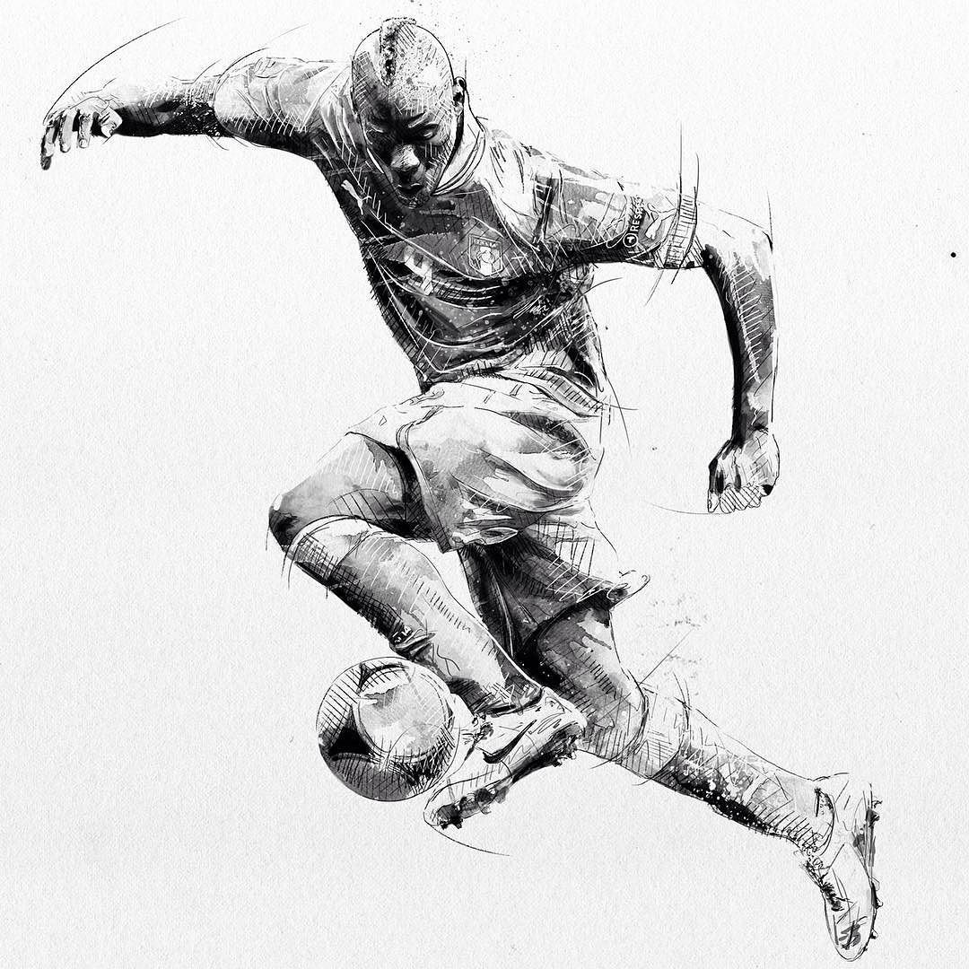 1080x1080 Pin By David Jimenez On Foodboleros Watercolor - Soccer Sketch