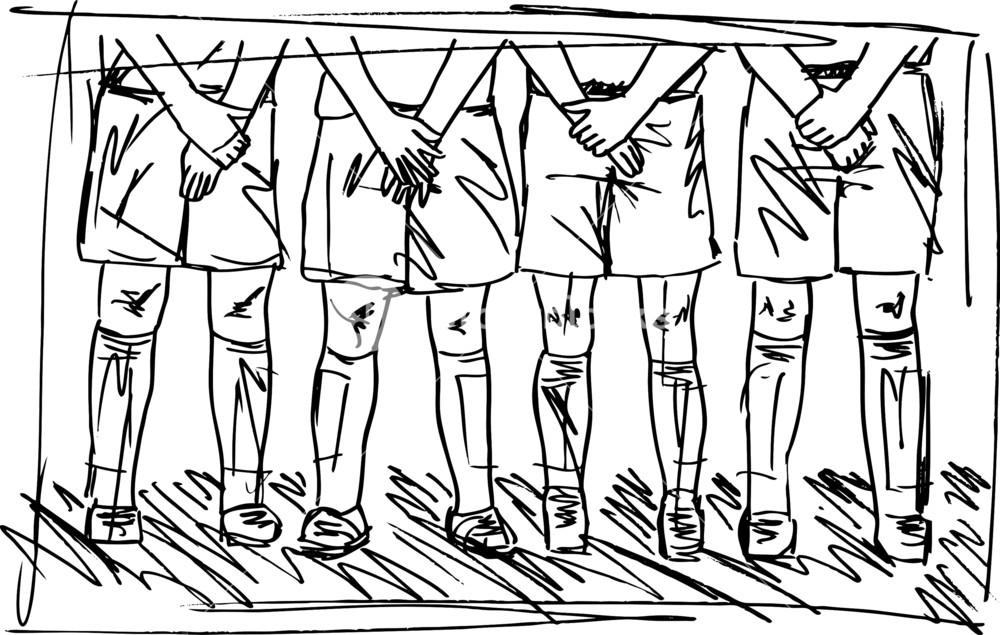 1000x635 Sketch Of Soccer Players Preparing For Free Kick. Vector - Soccer Sketch
