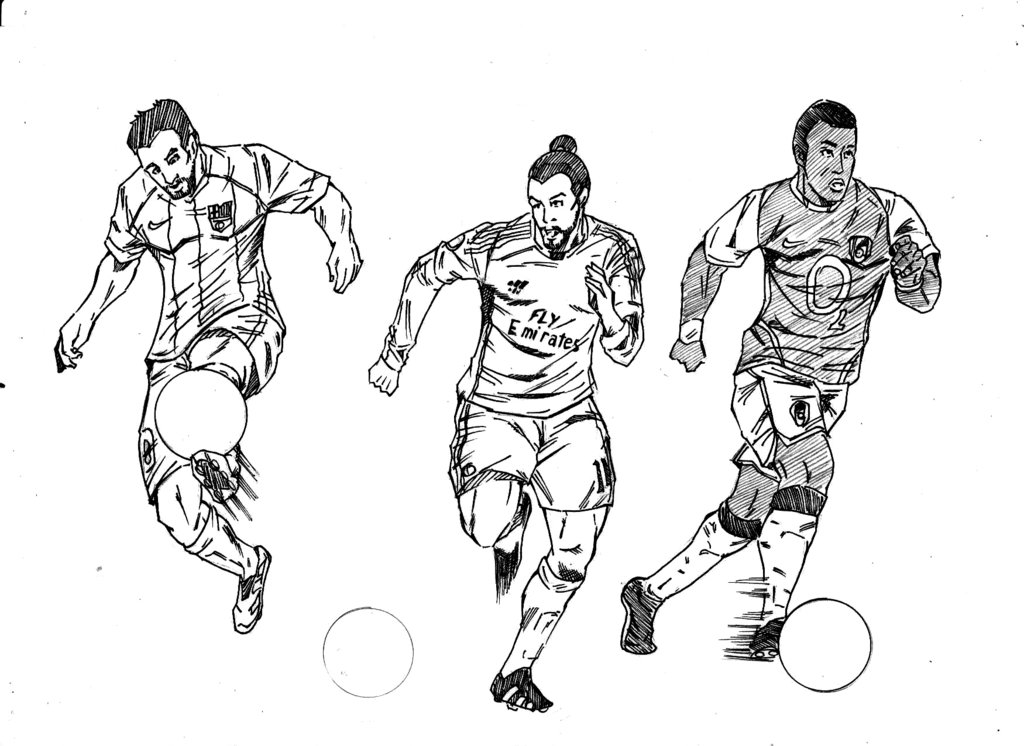 1024x746 Soccer Sketch Art By Tuananhcong - Soccer Sketch