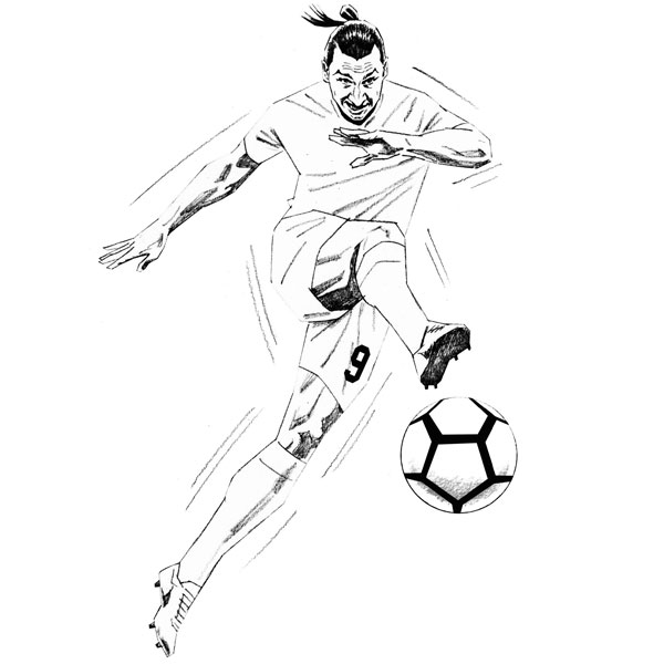 600x600 Zlatan Ibrahimovic Thefootballartist - Soccer Sketch