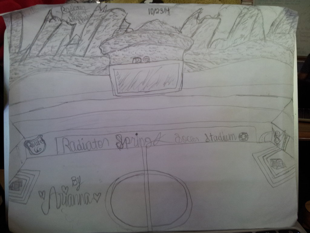 1024x768 Radiator Springs Soccer Stadium Sketch By Lightningsweetharta On - Soccer Stadium Sketch