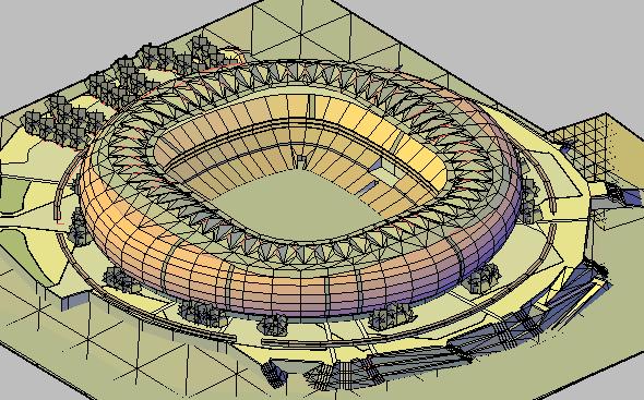 590x367 Soccer City Stadium In Autocad Cad Download (647.35 Kb - Soccer Stadium Sketch