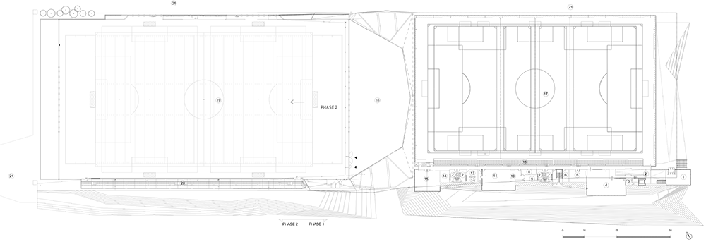 1000x343 Crystalline Soccer Stadium By Saucier + Perrotte And Hcma - Soccer Stadium Sketch