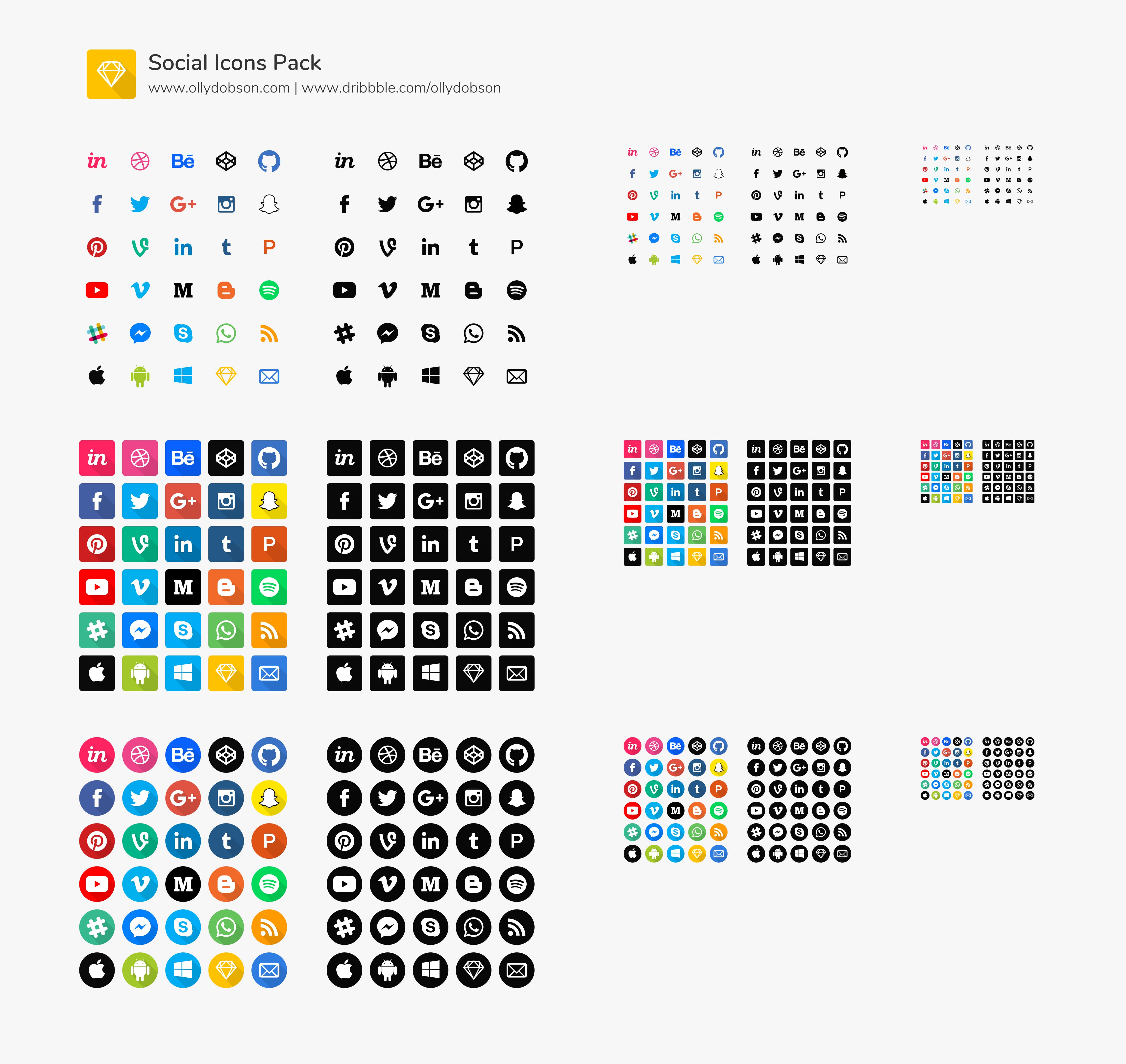 4550x4300 Free Extended Social Icon Set For Sketch - Social Icons Sketch