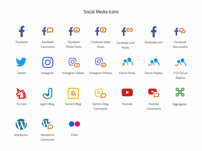 800x600 Social Icons For Sketch Freebie - Social Icons Sketch