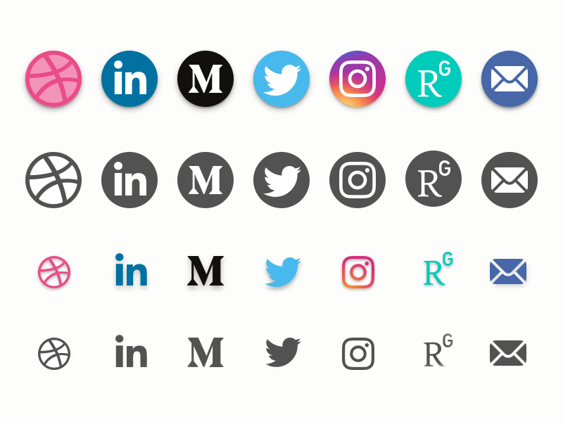 800x600 Social Media Icons Set Freebie - Social Icons Sketch