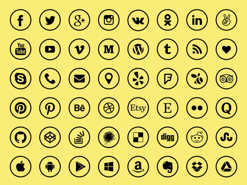 800x600 Social Media Icons Sketch Freebie - Social Icons Sketch