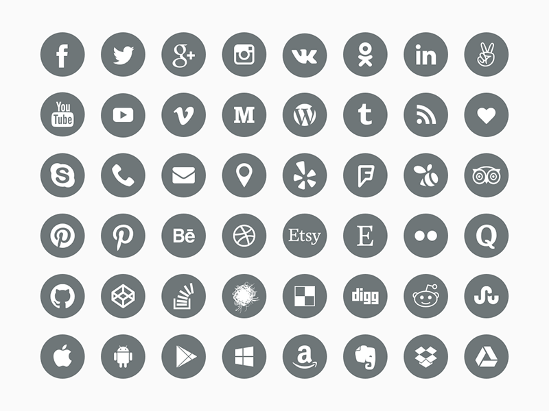 800x600 Social Icons .sketch By Konstantin Savchenko - Social Icons Sketch