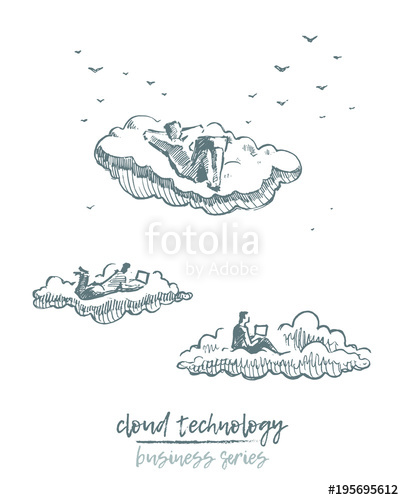 404x500 Business Concept Social Media Cloud Vector Sketch Stock Image And - Social Media Sketch