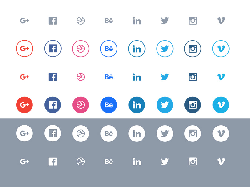 800x600 Flat Social Icons Set Sketch Freebie - Social Sketch