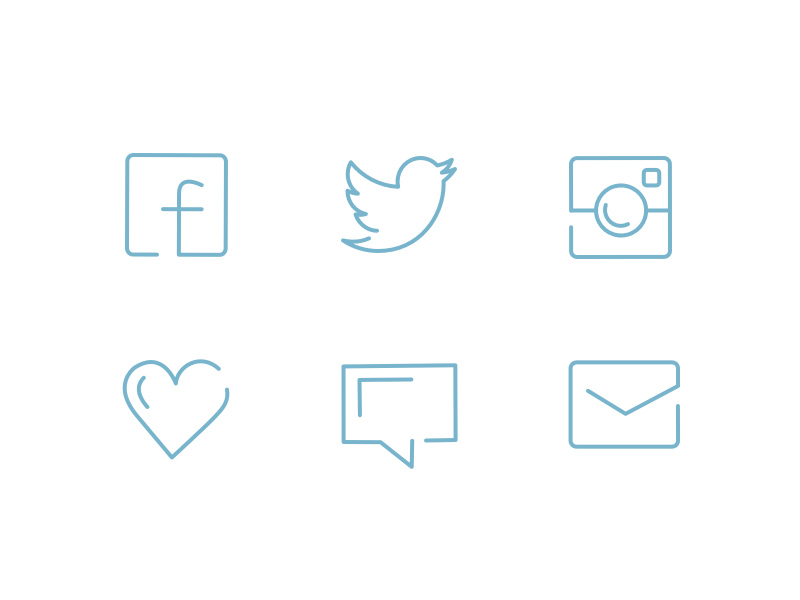 800x600 Social Line Icons Set For Sketch - Social Sketch