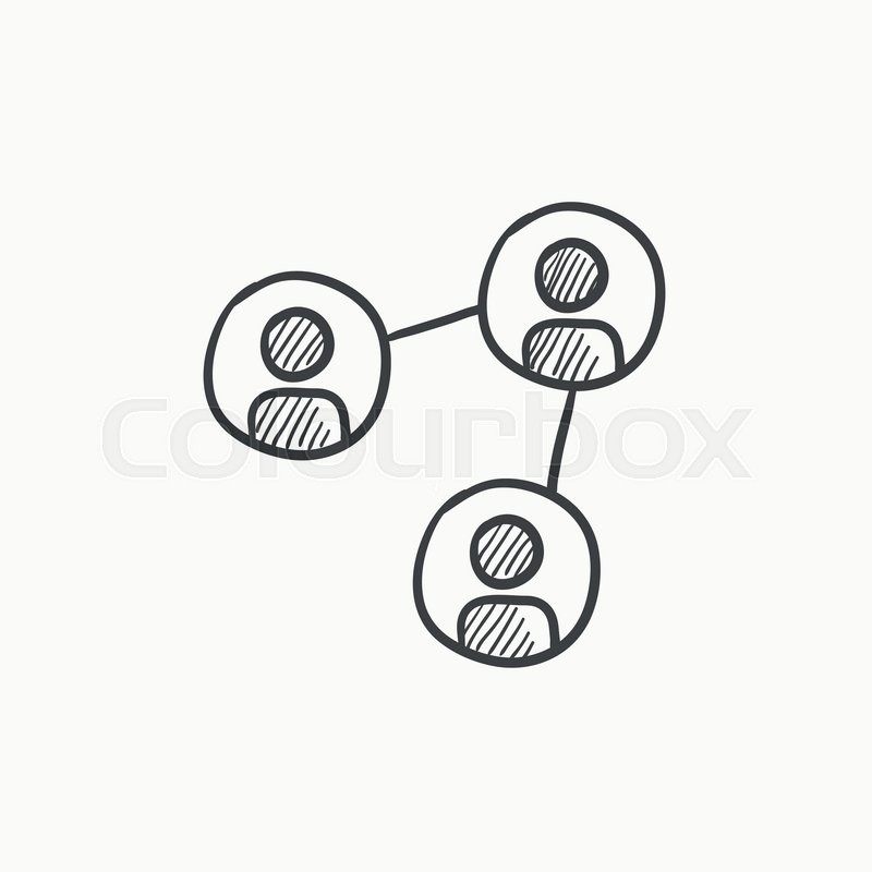 800x800 Social Network Vector Sketch Icon Isolated On Background. Hand - Social Sketch