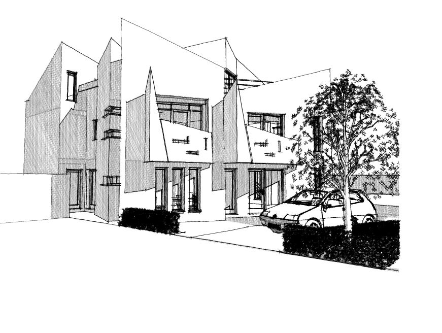 871x656 Social Housing Sketch 2 - Social Sketch