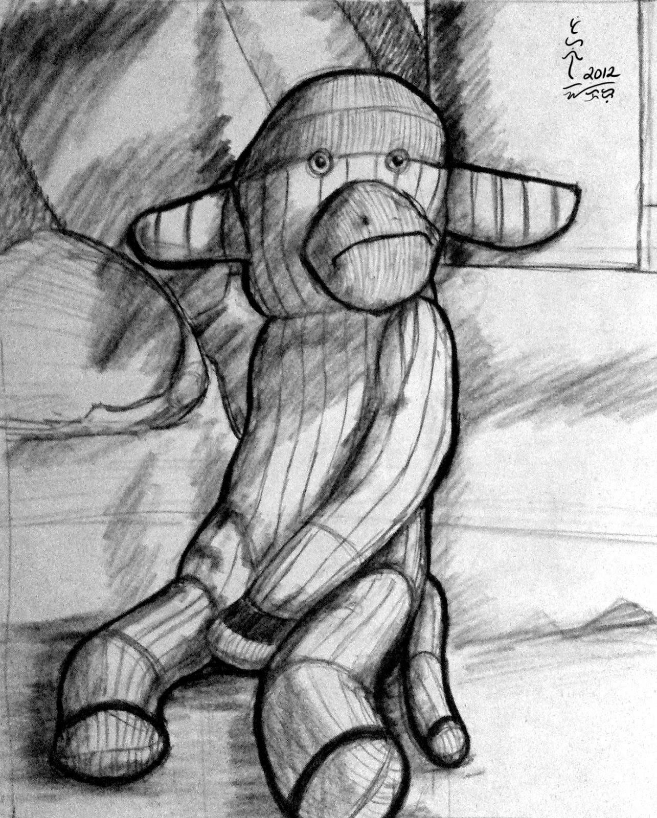 1285x1600 Sketch Of The Day - Sock Monkey Sketch