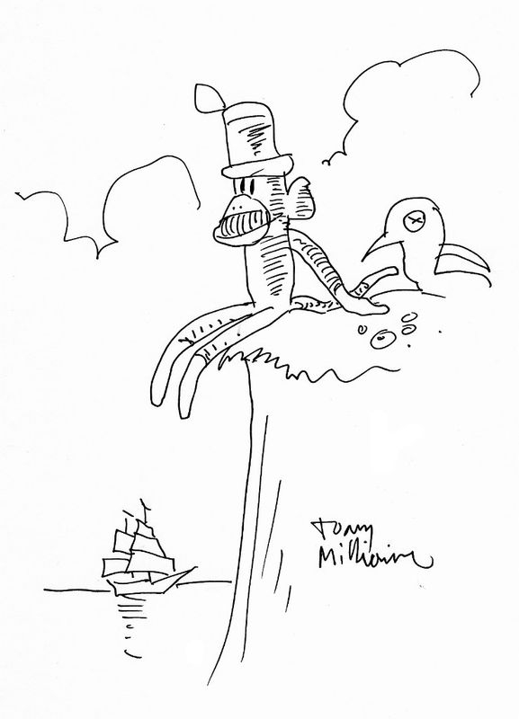 577x800 Tony Millionaire - Sock Monkey Sketch