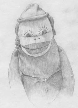 250x346 Screaming Red Ass Sock Monkey - Sock Monkey Sketch