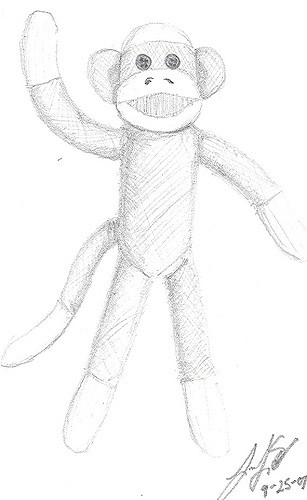 307x500 Sock Monkey Doodle Fairy Brutal - Sock Monkey Sketch