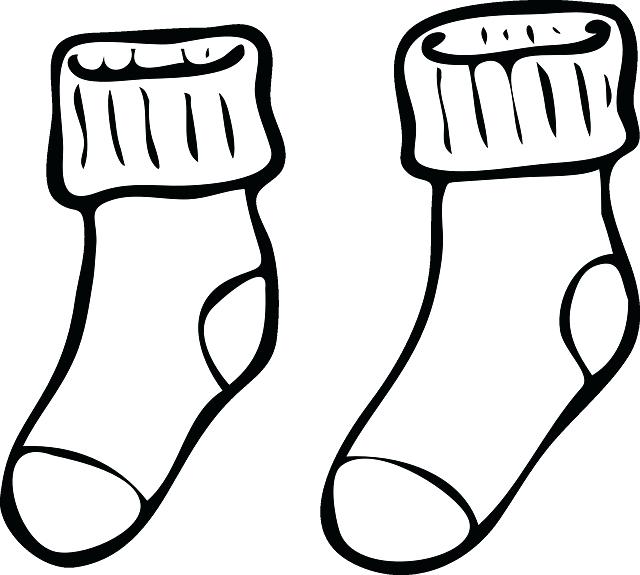 640x575 Socks Coloring - Socks Sketch