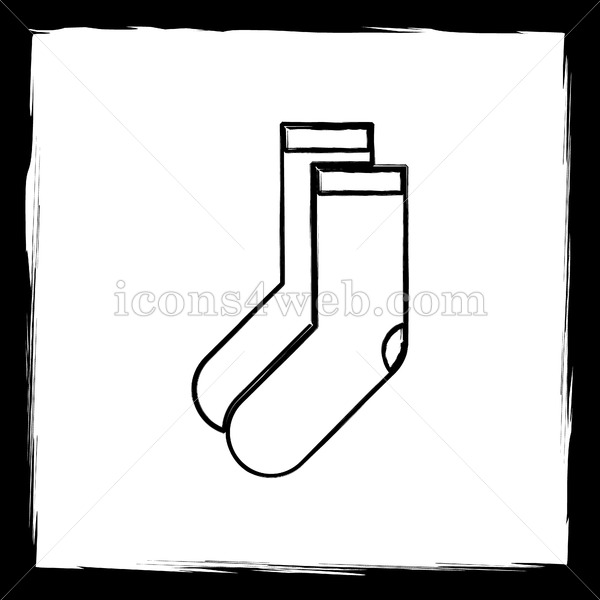 600x600 Socks Sketch Icon. - Socks Sketch