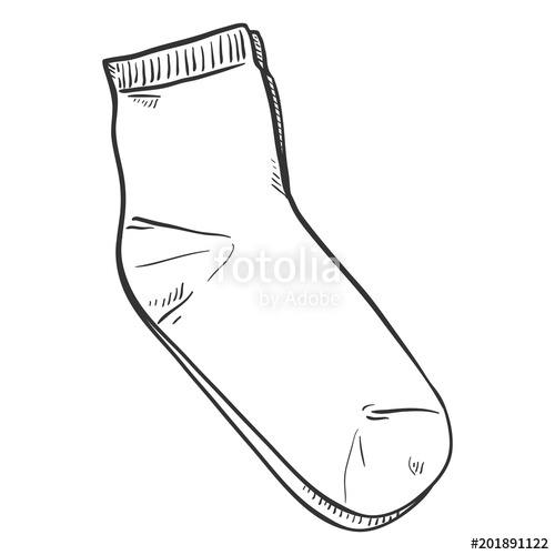 500x500 Vector Sketch Illustration - Socks Sketch