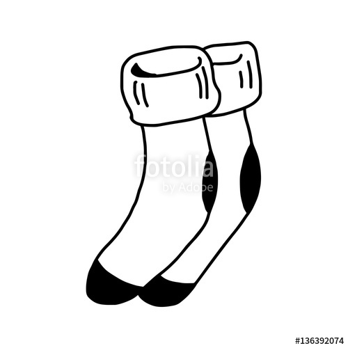 500x500 Vector Illustration Hand Drawn Sketch Of Socks Isolated Stock - Socks Sketch
