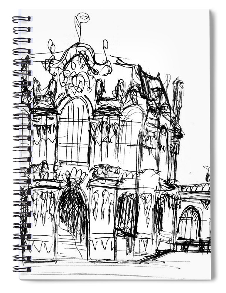 770x1000 Sketch Of Zwinger Building Spiral Notebook For Sale By Sofia Metal - Sofia Sketch