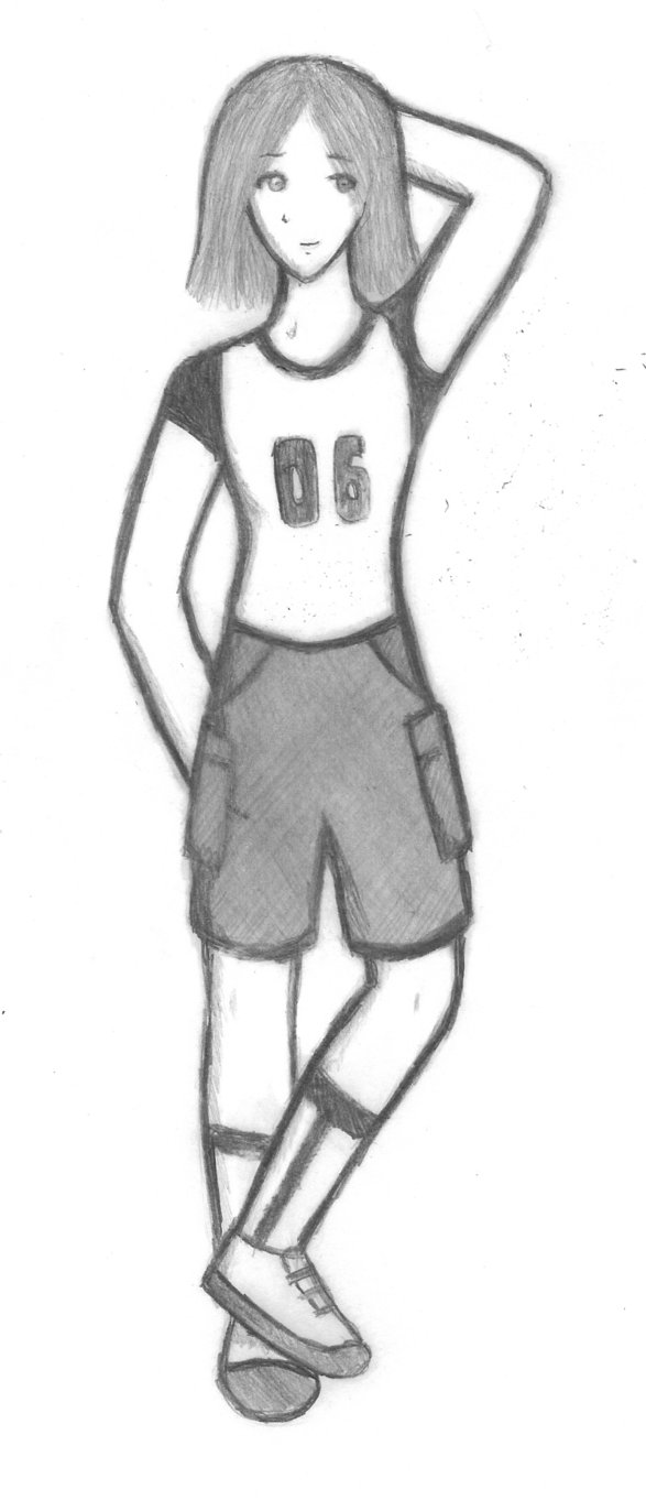 587x1362 Softball Player Sketch By Hibiki Chan - Softball Sketch