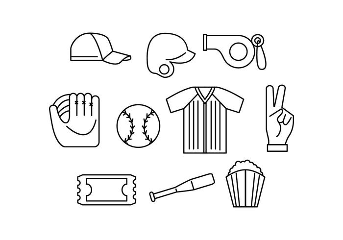 700x490 Free Softball Line Icon Vector - Softball Sketch