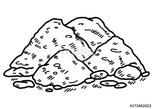 500x357 Soil Cartoon Vector And Illustration, Black And White, Hand - Soil Sketch