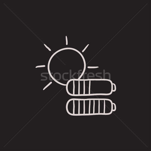 600x600 Solar Energy Sketch Icon. Stock Photo Andrei Krauchuk (Rastudio - Solar Energy Sketch