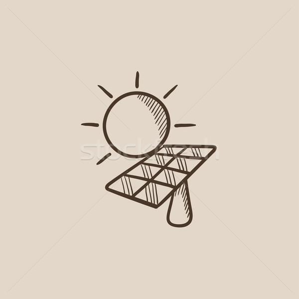 600x600 Solar Energy Sketch Icon. Vector Illustration Andrei Krauchuk - Solar Panel Sketch