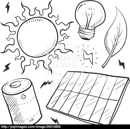 512x508 Solar Power Objects Vector Sketch Vector - Solar Sketch