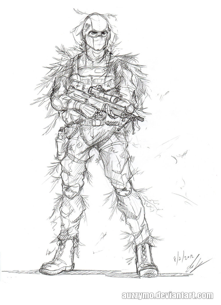 762x1049 Soldier Sketch 2 By Auzzymo - Soldier Sketch