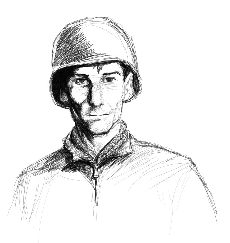 896x947 Soldier Sketch Wwii Gis - Soldier Sketch