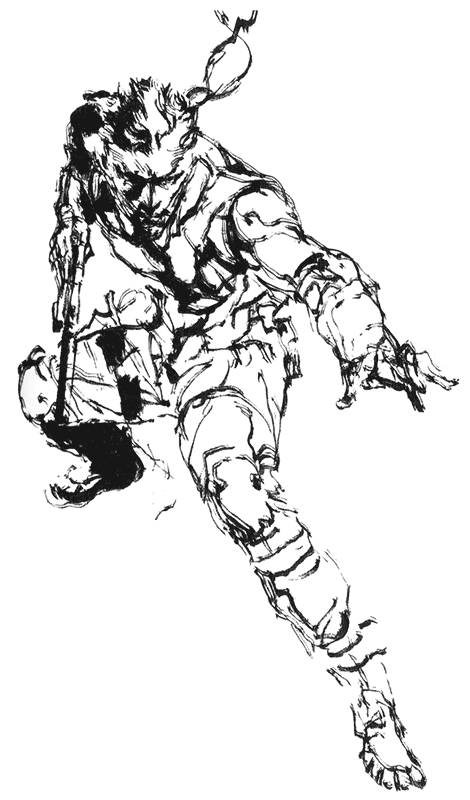 470x800 Snake Sketch, Metal Gear Solid 1 Yoji Shinkawa - Solid Sketch