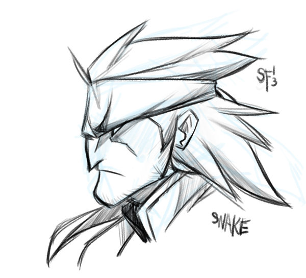600x545 Solid Snake Sketch By Tigerhawk01 - Solid Sketch