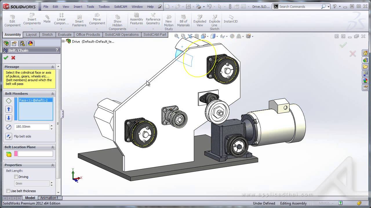 1280x720 Belt Chain Assembly Solidworks - Solidworks Flip Sketch