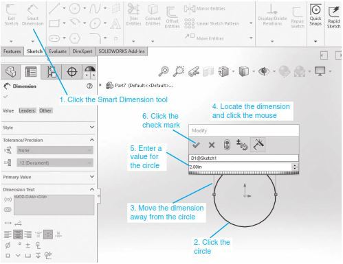 499x385 Creating A Fully Defined Circle In Solidworks 2016 - Solidworks Fully Define Sketch