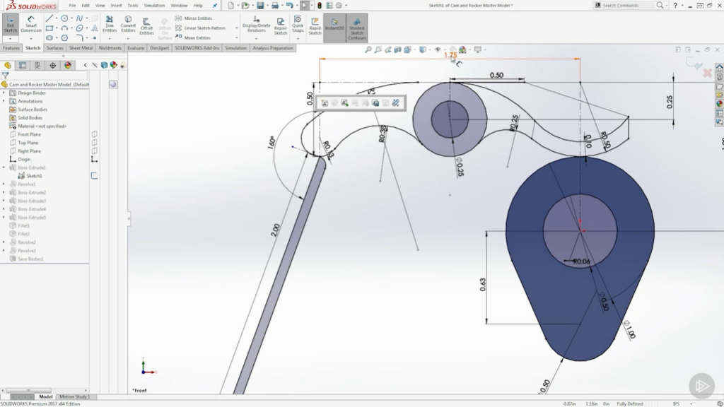1024x576 Maya Class Solidworks Tutorial Cam And Follower - Solidworks Layout Sketch