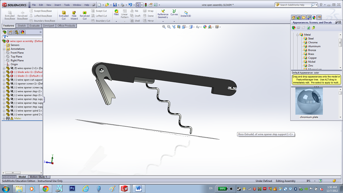 1200x675 Solidworks 21 Wine Opener - Solidworks Project Sketch