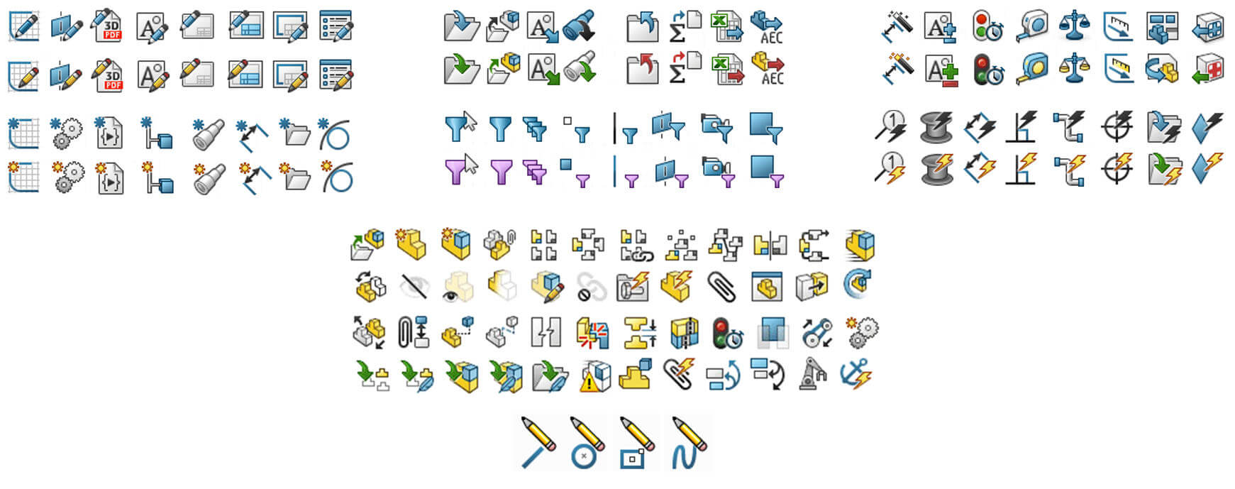 1741x689 Solidworks 2017 Icon Colours Are Now More Colourful! - Solidworks Sketch Symbols