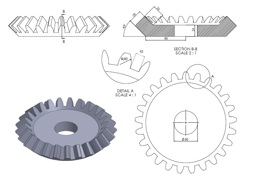 828x589 Bevel Gear In Solidworks - Solidworks Sketch Tutorial