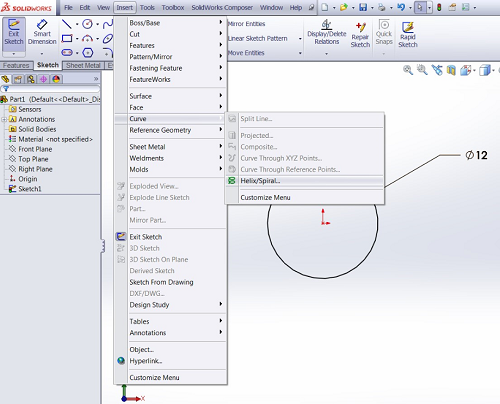 500x404 Solidworks Creating A Helix - Solidworks Spiral Sketch
