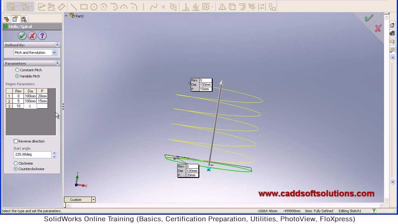 1280x720 Solidworks Helix Spiral Tutorial Curves Tutorial - Solidworks Spiral Sketch