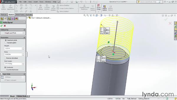 600x338 Using A Helix And Swept Path To Create A Thread - Solidworks Spiral Sketch