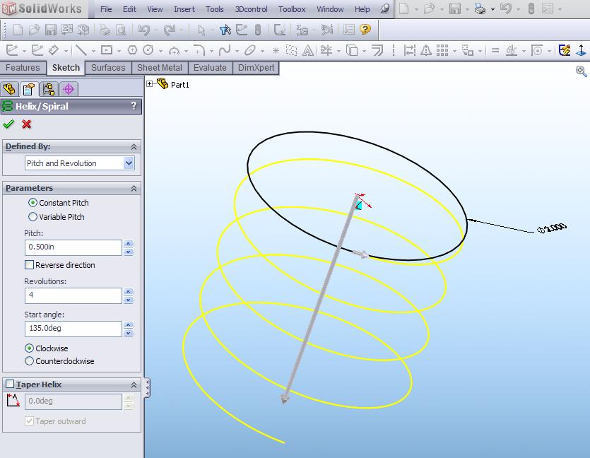 Creative Drawing A Spiral In Solidworks On A Sketch with Realistic